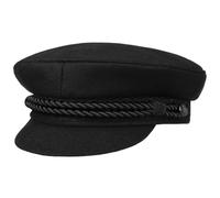 HAMMABURG Black Gorra Marinera Mujer/Hombre - Made in The EU Gorro de Marinero con Visera, Visera Verano/Invierno - 54 cm Negro