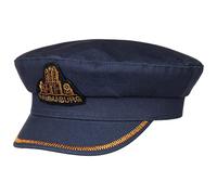 HAMMABURG Gorra Capitán Mujer/Hombre - Gorro de Marinero con Visera Marinera Visera, Forro Verano Verano/Invierno - S (54-55 cm) Azul Oscuro