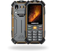 Hammer Boost 2 LTE móvil Robusto 4G IP68, teléfono de Obra con Teclas Grandes, Pantalla 2,4", Dual SIM, batería 3500 mAh de Larga duración, Negro-Naranja