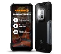 Hammer Construction 2 5G Smartphone ultrarresistente IP69, Regla láser de 50m, 6+8GB RAM, Android 14, cámara 50mpx, batería 6500mAh con función Power Bank, NFC, Pantalla Gorilla Glass 5