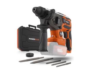Hammer de Broma inalmbrica 40V 5J SDS -Plus sin escobillas + 5 Accesorios - Dual Power PowDP15680 - Entregado sin batera o Cargador