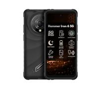 Hammer H Iron Teléfono móvil para Exteriores, sin Contrato, 8/256 GB, 5G, Pantalla de 6,56'' y 120 Hz, 6050 mAh, 65 MP, Android 15, NFC, biometría, Radio FM, Conector de 3,5 mm, Doble SIM, Negro