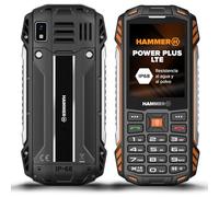 Hammer H Power Plus LTE Móvil Irrompible, 4000mAh Batería, 128MB, Pantalla IPS de 2,8", Teclas Grandes, Linterna, Cámara 2 MP, Radio FM, USB-C, Dual SIM, IP68/MIL-STD-810H, Negro