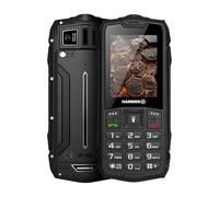 Hammer H Rock LTE Móvil Irrompible, Batería 3000 mAh, 64 GB, Pantalla IPS 2,4", Teclas Grandes, Botón SOS, Linterna, Radio FM, Bluetooth, USB-C, Dual SIM, IP68/MIL-STD-810H, Negro