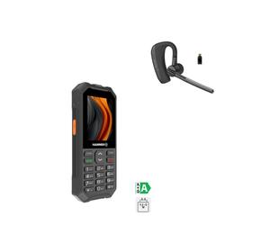 Hammer Pack Hammer 6 4G LTE + Cleyver Nomad UC Teléfono móvil 4G resistente, ideal para entornos extremos con auricular Bluetooth multipunto (30 m), ideales