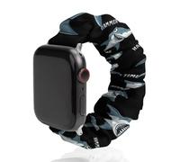 Hammer Time Hammerhead Shark Scrunchie - Correa de repuesto elástica suave compatible con Apple Watch, 42mm/44mm, Acero inoxidable, No es una piedra preciosa