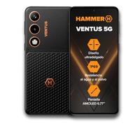 Hammer Ventus 5G Smartphone Rugerizado 8GB+256GB, Android 16, Pantalla AMOLED 6,77" 120 Hz, Cámara IA 108 MP, Cámara Frontal 32 MP, Batería 5000 mAh, Carga rápida 45 W, IP69, MIL-STD-810H, NFC, Negro