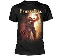 HammerFall Dethrone and Defy - Camiseta de manga corta unisex con cuello redondo para hombre, 100 % algodón, Negro, L