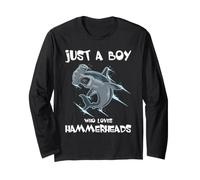 Hammerhead Shark Boy Ocean Animal Amante de los Animales del Mar para niños Manga Larga
