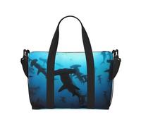 Hammerhead Sharks - Bolsa de viaje con estampado de tiburones, bolsa de viaje para artículos personales, para viajes, gimnasio, deportes, fin de semana, Black, Talla única