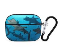 Hammerhead Sharks - Funda para AirPods Pro 2, a prueba de golpes, funda protectora rígida para mujeres y hombres, compatible con Airpod Pro de 2ª/1ª generación con llavero, color negro