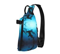 Hammerhead Sharks - Mochila cruzada con estampado de tiburones para hombres y mujeres, para caminar al aire libre, viajes, Negro -, Talla única