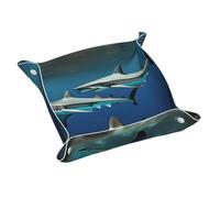 Hammerhead Sharks - Organizador de bandeja de cuero con estampado de tiburones, bandejas multifuncionales, para llaves, reloj, cartera