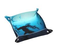 Hammerhead Sharks - Organizador de bandeja de cuero con estampado de tiburones, bandejas multifuncionales, para llaves, reloj, cartera