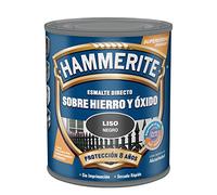 Hammerite Esmalte directo sobre hierro y óxido, Liso Brillante, Color Negro, 250 ml (Paquete de 1)