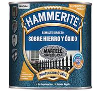 Hammerite Esmalte directo sobre hierro y óxido, Martelé, Color Gris Plata, 2.5 L (Paquete de 1)