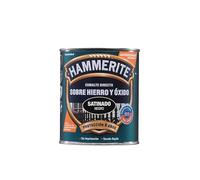Hammerite Esmalte liso satinado, negro, 250 ml (Paquete de 1)