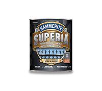 Hammerite Superia Esmalte antioxidante al agua, Liso efecto Forja, Color Gris, 750 ml