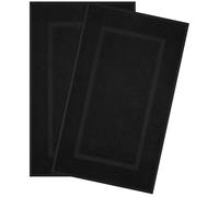 Hammetex Juego de 2 alfombrillas de toalla de baño, 100% algodón, alfombrilla de toalla 900 GSM, certificado Oeko-TEX, absorbente y lavable para baño, 51 x 86 cm, negro