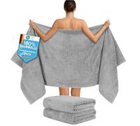 Hammetex Juego de 2 toallas extragrandes de baño y sauna, 80 x 200 cm, 100 % algodón, 500 g/m², absorbentes, de secado rápido, Oeko-Tex, toallas de spa y sauna, gris claro