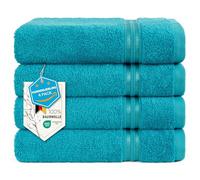 Hammetex Juego de 4 Toallas de Mano, 500 g/m², 100% algodón, Calidad, 50 x 100 cm, Suaves, absorbentes, de Secado rápido, Color Turquesa