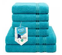 Hammetex Juego de Toallas 6 Piezas - 2 Toallas de Baño 70x140 cm y 4 Toallas de Mano 50x100 cm - 100% Algodón Rizo - Certificadas Oeko-Tex - Suaves, Absorbentes - con Presilla