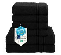 Hammetex Juego de Toallas 6 Piezas - 2 Toallas de Baño 70x140 cm y 4 Toallas de Mano 50x100 cm - 100% Algodón Rizo - Certificadas Oeko-Tex - Suaves, Absorbentes - con Presilla
