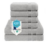 Hammetex Juego de Toallas 6 Piezas - 2 Toallas de Baño 70x140 cm y 4 Toallas de Mano 50x100 cm - 100% Algodón Rizo - Certificadas Oeko-Tex - Suaves, Absorbentes - con Presilla