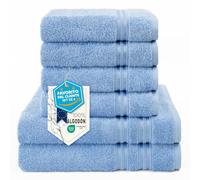 Hammetex Juego de Toallas 6 Piezas - 2 Toallas de Baño 70x140 cm y 4 Toallas de Mano 50x100 cm - 100% Algodón Rizo - Certificadas Oeko-Tex - Suaves, Absorbentes - con Presilla