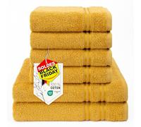 Hammetex Juego de Toallas 6 Piezas - 2 Toallas de Baño 70x140 cm y 4 Toallas de Mano 50x100 cm - 100% Algodón Rizo - Certificadas Oeko-Tex - Suaves, Absorbentes - con Presilla