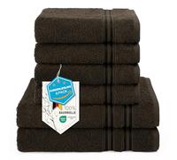 Hammetex - Servilletas de baño (100% algodón, 500 gsm, 2 Toallas de baño de 70 x 140 cm, 4 Toallas de Mano, 50 x 100 cm, Suaves, absorbentes, certificadas Oeko-Tex, Color marrón