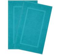 Hammetex Set de 2 alfombrillas de baño 51x86 cm, 100% algodón 900 GSM, antideslizantes, lavables, absorbentes, certificadas Oeko-TEX, turquesa