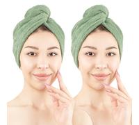 Hammetex Toalla para el Cabello Mujer Pack de 2 - Turbante de 100% Algodón - Certificadas Oeko-Tex - Suaves, Absorbentes - Turbante con Botón