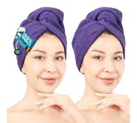 Hammetex Toalla para el Cabello Mujer Pack de 2 - Turbante de 100% Algodón - Certificadas Oeko-Tex - Suaves, Absorbentes - Turbante con Botón