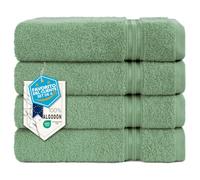 Hammetex Toallas de Mano 50x100 cm Pack de 4 - 100% Algodón Rizo - Certificadas Oeko-Tex - Suaves, Absorbentes - con Presilla para Colgar