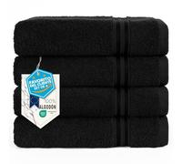 Hammetex Toallas de Mano 50x100 cm Pack de 4 - 100% Algodón Rizo - Certificadas Oeko-Tex - Suaves, Absorbentes - con Presilla para Colgar