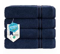 Hammetex Toallas de Mano 50x100 cm Pack de 4 - 100% Algodón Rizo - Certificadas Oeko-Tex - Suaves, Absorbentes - con Presilla para Colgar