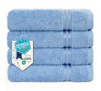 Hammetex Toallas de Mano 50x100 cm Pack de 4 - 100% Algodón Rizo - Certificadas Oeko-Tex - Suaves, Absorbentes - con Presilla para Colgar