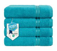 Hammetex Toallas de Mano 50x100 cm Pack de 4 - 100% Algodón Rizo - Certificadas Oeko-Tex - Suaves, Absorbentes - con Presilla para Colgar