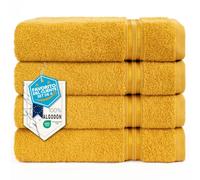 Hammetex Toallas de Mano 50x100 cm Pack de 4 - 100% Algodón Rizo - Certificadas Oeko-Tex - Suaves, Absorbentes - con Presilla para Colgar
