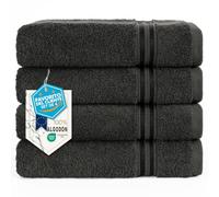 Hammetex Toallas de Mano 50x100 cm Pack de 4 - 100% Algodón Rizo - Certificadas Oeko-Tex - Suaves, Absorbentes - con Presilla para Colgar
