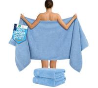 Hammetex Toallas de Sauna 80x200 cm Pack de 2 - Toallas de Ducha Extra Grandes - 100% Algodón Rizo - Certificadas Oeko-Tex - Suaves, Absorbentes - con Presilla
