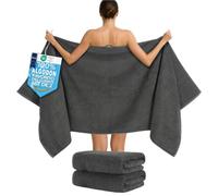 Hammetex Toallas de Sauna 80x200 cm Pack de 2 - Toallas de Ducha Extra Grandes - 100% Algodón Rizo - Certificadas Oeko-Tex - Suaves, Absorbentes - con Presilla