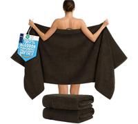 Hammetex Toallas de Sauna 80x200 cm Pack de 2 - Toallas de Ducha Extra Grandes - 100% Algodón Rizo - Certificadas Oeko-Tex - Suaves, Absorbentes - con Presilla