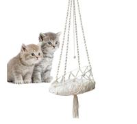 Hammock for Indoor Cat - Bohemian Macrame Cat Swing Bed, Comfortable Hanging Pet Lounger with Removable Cushion, Stylish Resting Space for Daily Relaxation | Decorative Cats Furniture