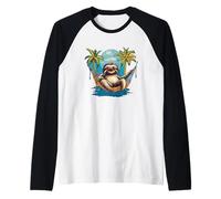 Hammock King toma una siesta para los amantes de los perezosos y la playa Camiseta Manga Raglan