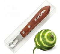 HAMOER Cuchillo de canal - Herramienta de tallado de frutas y verduras para decorar cócteles, postres y ensaladas, punta de acero inoxidable, mango de madera
