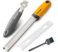 Hamoer Rallador de queso cítrico, naranja, limón, limón con cuchillo de canal de acero inoxidable con mango de goma antideslizante