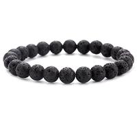 Hamoery Pulsera difusora de piedra natural de lava de 8 mm para hombre y mujer, 6.7 inch, Piedra