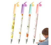 Hamosky Bolígrafos borrables, bolígrafos de gel borrables con bonito diseño de caracol, 0.5 mm, paquete de 4 marcadores de tinta, bolígrafos borrables de gel para notas escolares, diarios y uso en la